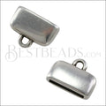 10mm flat ROUNDED loop end ANT SILVER - 10 pcs