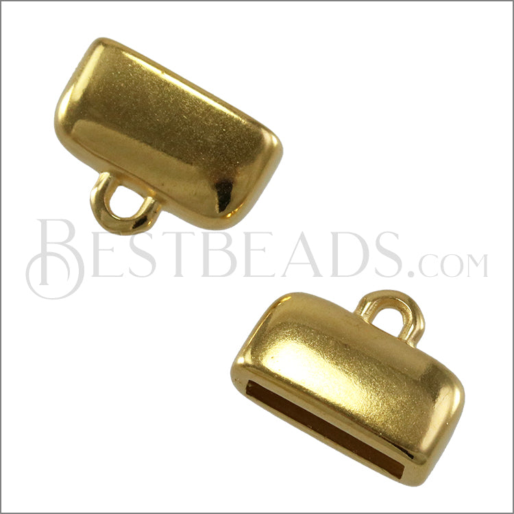 10mm flat ROUNDED loop end GOLD - 10 pcs