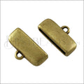 15mm flat ROUNDED loop end ANT BRASS - 10 pcs