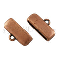 15mm flat ROUNDED loop end ANT COPPER - 10 pcs