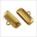 15mm flat ROUNDED loop end GOLD - 10 pcs