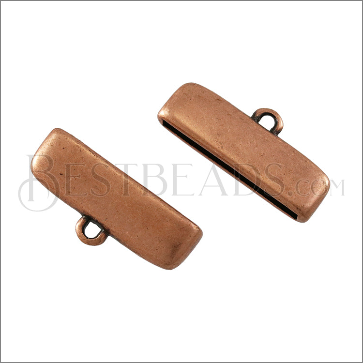 20mm flat ROUNDED loop end ANT COPPER - 10 pcs