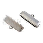 20mm flat ROUNDED loop end ANT SILVER - 10 pcs