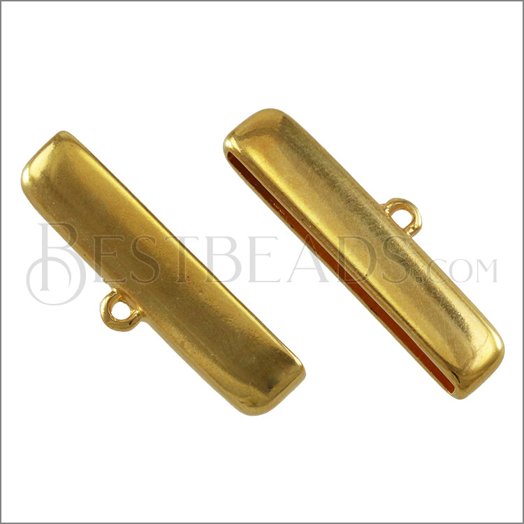 30mm flat ROUNDED loop end GOLD - 10 pcs