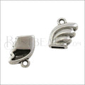 5mm flat WING loop end ANT SILVER - 10 pcs