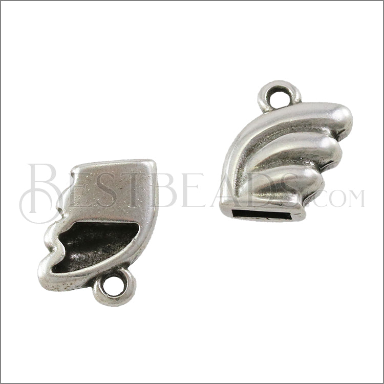 5mm flat WING loop end ANT SILVER - 10 pcs