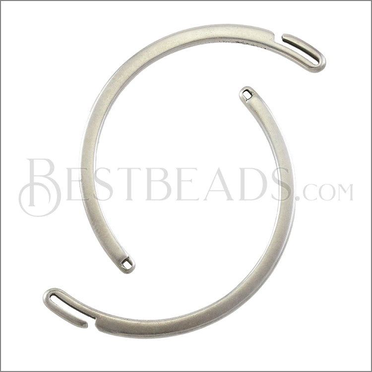 1mm round THIN HOOK cuff ANT SILVER - 5 pcs