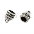 6mm round WAVE loop end ANT SILVER - 10 pcs