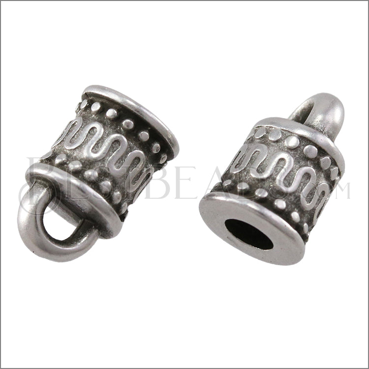 3mm round MOROCCAN loop end ANT SILVER - 10 pcs