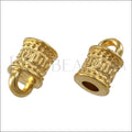 3mm round MOROCCAN loop end GOLD - 6 pcs