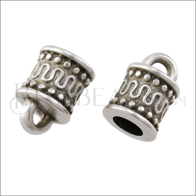4mm round MOROCCAN loop end ANT SILVER - 10 pcs