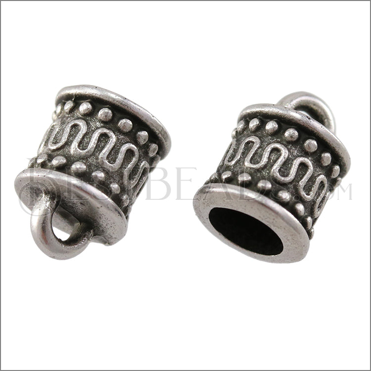 5mm round MOROCCAN loop end ANT SILVER - 10 pcs