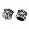 8mm round MOROCCAN loop end ANT SILVER - 10 pcs