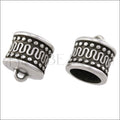 10mm round MOROCCAN loop end ANT SILVER - 10 pcs