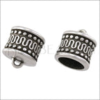 10mm round MOROCCAN loop end ANT SILVER - 10 pcs