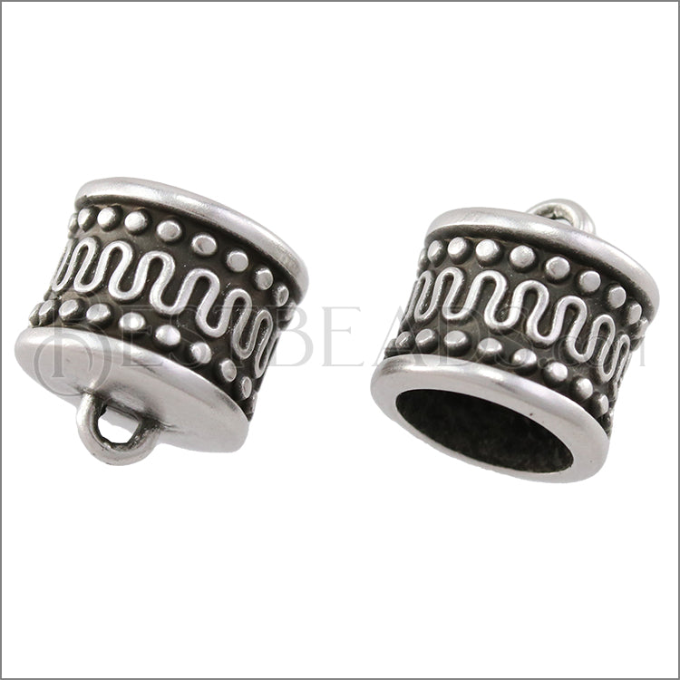 10mm round MOROCCAN loop end ANT SILVER - 10 pcs