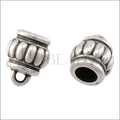 5mm round CROWN loop end ANT SILVER - 10 pcs