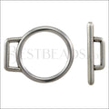 10mm Flat LARGE RING TOGGLE clasp ANTIQUE SILVER - 9 clasps