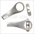3mm round SMOOTH TOGGLE clasp ANTIQUE SILVER - 10 clasps
