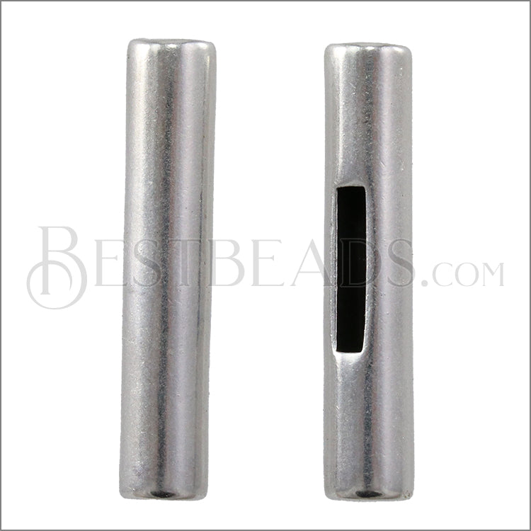 CYLINDER BAR END clasp ANTIQUE SILVER - 10 clasps