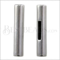 CYLINDER BAR END clasp ANTIQUE SILVER - 10 clasps