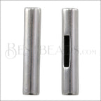 CYLINDER BAR END clasp ANTIQUE SILVER - 10 clasps