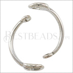 10mm flat HALF BRACELET STIRRUP clasp ANTIQUE SILVER - piece