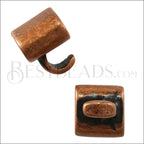 5mm round TWO TONE HOOK clasp ANTIQUE COPPER - 10 clasps
