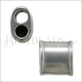 4mm round DOUBLE LOOP connector ANTIQUE SILVER - 10 pcs