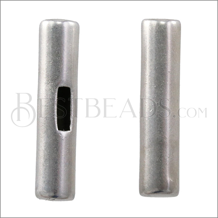 3mm flat BAR LOOP connector ANTIQUE SILVER - 10 pcs