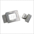 15mm flat LEOPARD PRINT clasp ANT SILVER - 10 clasps