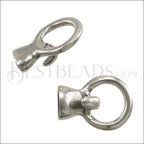 5mm round CIRCLE HOOK clasp ANT SILVER - 10 clasps