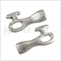 8x4mm round NOOSE clasp ANT. SILVER - 10 pcs
