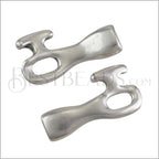 8x4mm round NOOSE clasp ANT. SILVER - 10 pcs