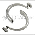 5mm Flat CABOCHON Half-Cuff ANT SILVER - 5 pcs