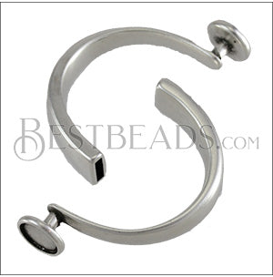 5mm Flat CABOCHON Half-Cuff ANT SILVER - 5 pcs