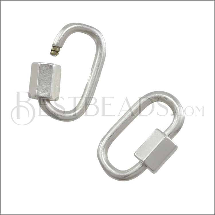 Multi CARABINER Clasp ANT SILVER - 10 pcs