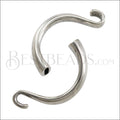 5mm flat CUFF HOOK clasp ANT SILVER - 5 pcs