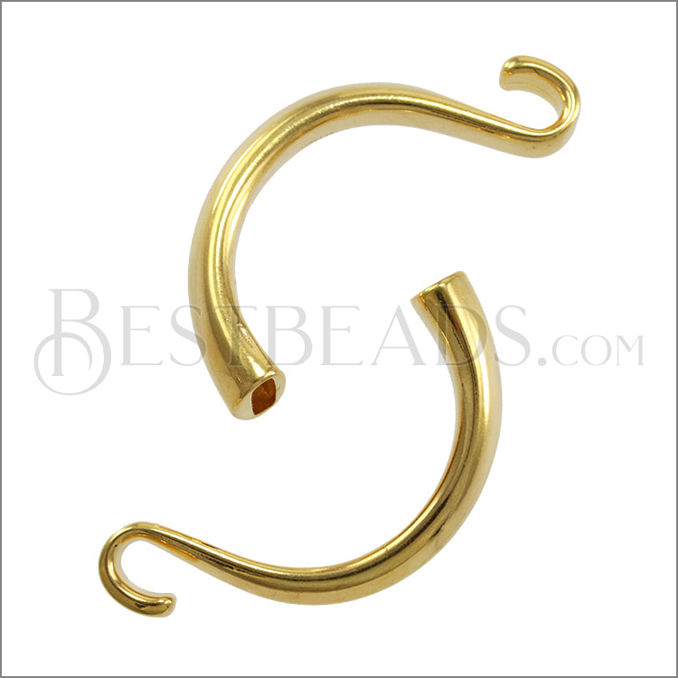 5mm flat CUFF HOOK clasp GOLD - 5 pcs