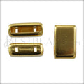 10mm flat END CAP w/ 2 holes GOLD - 10 pcs