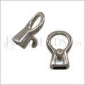 3mm round CIRCLE HOOK clasp ANT SILVER - 10 clasps