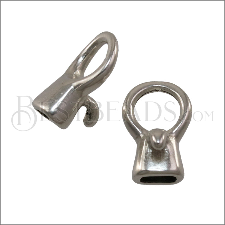 3mm round CIRCLE HOOK clasp ANT SILVER - 10 clasps