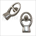 3mm round OVAL HOOK w/ BAR clasp ANT SILVER - 10 clasps