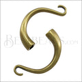 5mm round CUFF HOOK clasp ANT BRASS - 5 pcs