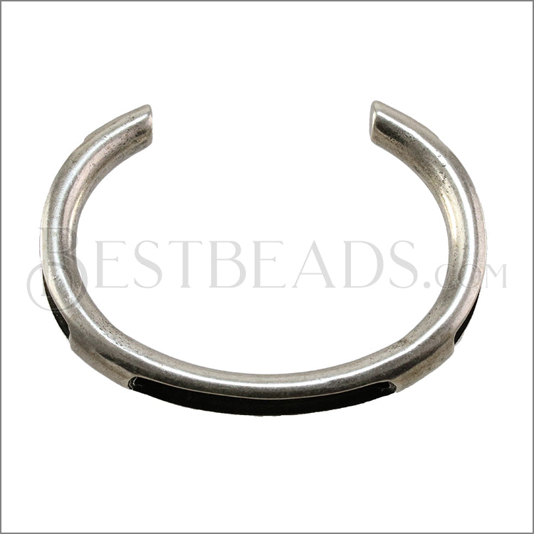TRIPLE 5mm ROUND SETTING cuff ANT SILVER - 1 pc