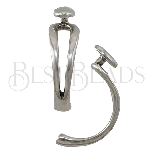 DOUBLE 4mm round CUT OUT cuff ANT SILVER - 1 pc