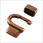 10mm flat HORSESHOE clasp ANT COPPER - 10 clasps