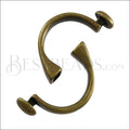 5mm round CUFF DISC clasp ANT BRASS - 5 pcs