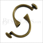 5mm round CUFF DISC clasp ANT BRASS - 5 pcs
