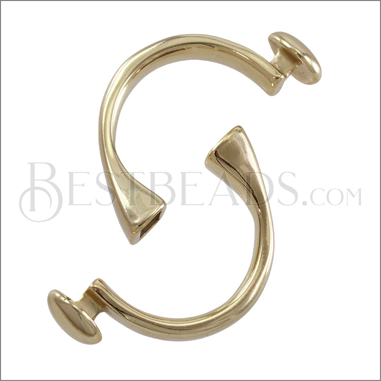 5mm round CUFF DISC clasp SHINY GOLD - 5 pcs